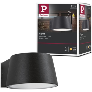 Paulmann LED Außenwandleuchte Capea IP44 96x128mm 3000K 6W 500lm 230V Anthrazit Aluminium Gartenlampe 3000 K,