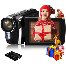 Vmotal HG8250 Digital Video Camcorder 1080P 24MP FHD 270 Grad drehbare Bildschirm Videokamera für Kinder/Jugendliche/Studenten/Anfänger/ältere Menschen Geschenk