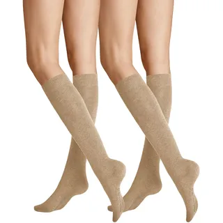 Hudson Damen Kniestrümpfe Only 2-Pack wärmend Beigemel. 0723 39-42