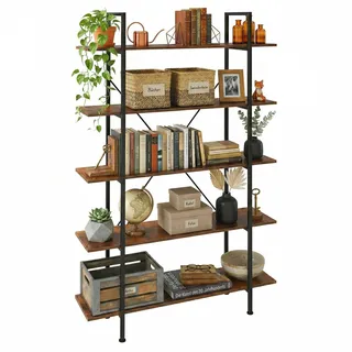 Relaxdays Bücherregal 177,5 x 105 x 33,5 cm Braun