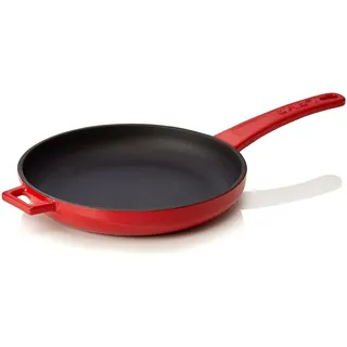 LAVA Brat- Servierpfanne aus emailliertem Gusseisen Rot ØxH: 21 x 3,5 cm - Rot