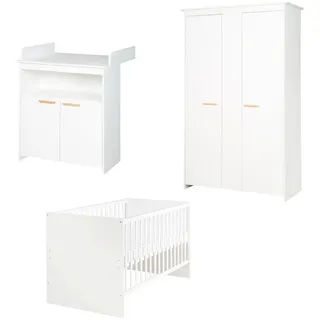 Roba Babyzimmer-Set Anton, 3-teilig , Weiß , Holzwerkstoff , 78.5x80x142 cm , Babymöbel & Kindermöbel, Babyzimmer