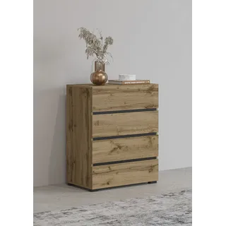 INOSIGN Kommode »Cross,Breite 60 cm, moderne grifflose Sideboard,4 Schubkästen«, Schubladenschrank mit viel Stauraum, Flur Highboard