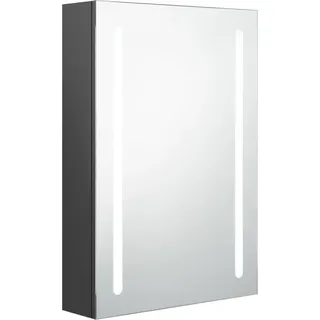 vidaXL LED-Bad-Spiegelschrank Grau 50x13x70 cm - Grau