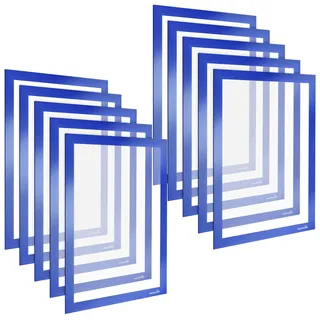POPPSTAR Magnetrahmen A4 selbstklebend mit Magnetverschluss, blau, 5 Stück