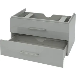 Mendler Premium Waschbeckenunterschrank HWC-D16, Waschtischunterschrank Waschtisch Badmöbel, hochglanz 90cm ~ grau