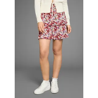 Jerseyrock LAURA SCOTT, Damen, Gr. 44, bunt (bunt gemustert), Single Jersey, Obermaterial: 95% Viskose, 5% Elasthan, bedruckt, geblümt, ausgestellt mini, Röcke Jerseyrock, in Stufenform mit sommerlichem Blumenprint