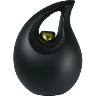 XXL Teardrop Urne 3,8 Liter aus Aluminium - Elegante Urne für Menschliche und Tierasche - Schwarz
