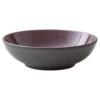BITZ Pastaschüssel, Schüssel/Schale für Pasta und Salate, Durchm. 20 cm, Steingut, Schwarz/Lila
