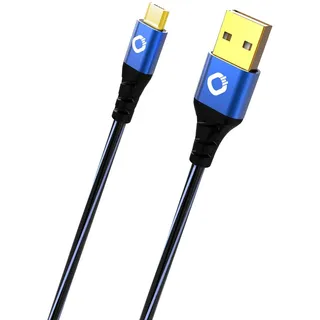 Oehlbach USB Plus Micro - USB-Kabel für Android - USB Typ A 2.0 zu MicroB - PVC-Mantel - OFC, blau/schwarz - 5m