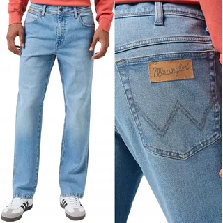 Wrangler TEXAS Clevere klassische gerade Denim-Hose für den Sommer W32 L34 - Blau
