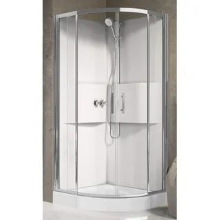 Novellini Media 2.0 R Standard 90x90 Kabine Dusche Mechanisch Transparent Silber