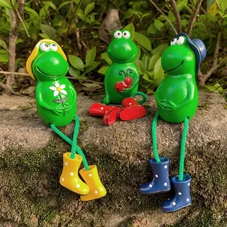 3 Stück Deko Garten Frosch Figuren,Gartendeko Statue,gartendeko für draußen | Tiere Ornament Gartenfigur Für Außen, Harz Statue Bauernhof Balkon Miniteich Teich Wohnzimmer Office Deko