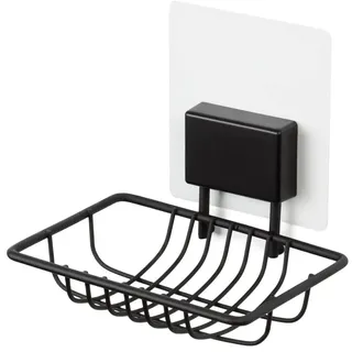 Compactor - Selbstklebende Seifenablage Schwarz matt ohne Bohren - Für Bad oder Küche - Ideal als Schwamm- oder Seifenhalter - Starke Befestigung - Feuchtigkeits- und rostbeständig