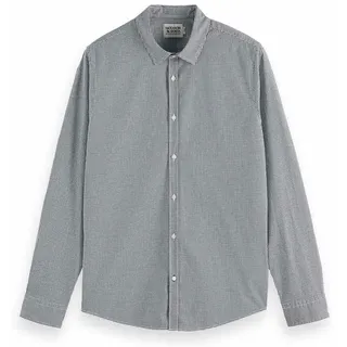 Scotch & Soda Micro Check Langarmhemd - Blue Check - S