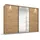 Schwebetürenschrank RAUCH "Kleiderschrank Schrank Garderobe OTELI inkl. 3 Innenschubladen", braun (eiche artisan), B:278cm H:214cm T:68cm, Holzwerkstoff, Schränke, Schwebetürenschrank, mit Mittelspiegel und Passepartout optional mit Beleuchtung