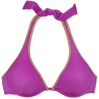 Bruno Banani Bügel-Bikini-Top »Milano« mit kupferfarbener Paspel, pink