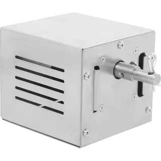 Rotisserie Motor für Grill - BBQ Grillspieß-Motor - 25 W - 220 V - Edelstahl - Für Hähnchen/Fisch - Verlängertes Netzkabel - 12×11×10,5 cm - Silber - Silber