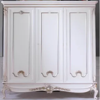 Schrank Kleiderschrank Regal Aufbewahrungs Garderobe Modern Spiegel Holz Design - Weiß