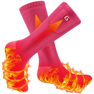 Svpro Beheizte Socken Damen, 4000mAh Batterie Heizung Wiederaufladbare Elektrische Socken mit Akku Thermal Warm Winter Fußwärmer Thermosocken für Wandern, Skifahren, Jagen, Camping, Radfahren