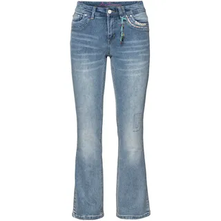 Bootcut-Jeans SHEEGO BY JOE BROWNS, Damen, Gr. 48, Normalgrößen, blau (light blau, denim), 70% Baumwolle, 28% Polyester, 2% Elasthan, unifarben, lang, Jeans Bootcut-Jeans