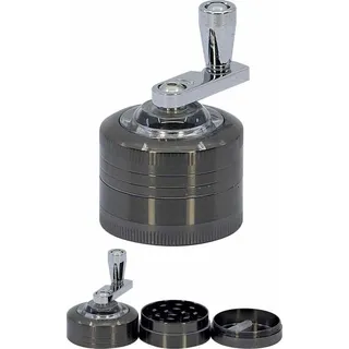 Metall-Grinder mit Kurbel, schwarz, 4cm