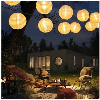 lqwell LQWELL® Solar Lichterkette Lampions Aussen, Solar Laternen 8M 30LED 2 Modi, Wasserdicht Solar Hängelampe Gartendeko Warmweiß für Balkon, Hochzeit, Hof, Party, Weihnachten Deko (2er)