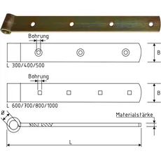 Langband ohne Kegel 50 cm Dorn 16 mm verz. E-Effekt 403505