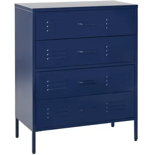 Beliani Kommode blau 4 Schubladen Enago , Metall , 80x102x40 cm , Kleinmöbel, Kommoden, Kommoden