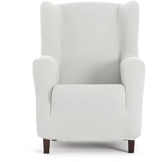 EYSA Bi-elastischer Sofabezug für Ohrensessel, Weiß, Harlem-Design