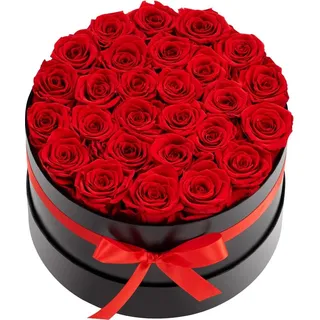 Forever Flowers, 27 konservierte Rosen in einer Schachtel, ewige Blumen, unvergänglicher Blumenstrauß, Geburtstagsgeschenk zum Versenden, Prime Women, seine Frau, Mütter, Jahrestag, Valentinstag, Weihnachten, rot