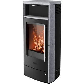 Fireplace Torino Kaminofen Speckstein Schwarz 6 kW mit Automatik