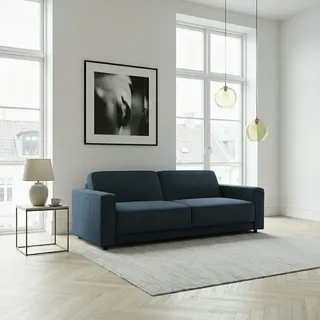 dorel home Schlafcouch 3-Sitzer Polyester/Velours/Cord Blau