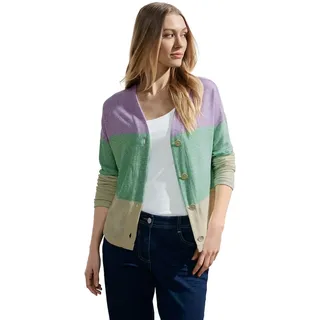 Cecil Damen B320996 Gestreifter Cardigan, Celery Green Melange, XL