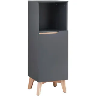 [en.casa] Badezimmerschrank Overath Midischrank 86x30x30cm Grau - Grau