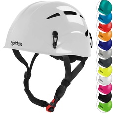 ALPIDEX Universal Kletterhelm für Jugendliche und Erwachsene EN12492 Klettersteighelm in unterschiedlichen Farben, Farbe:Bright White