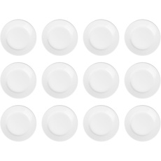 Olympia Athena Teller mit breitem Rand, 202 mm (20,3 cm), weißes Porzellan, Speiseteller-Set, Restaurantgeschirr, Essgeschirr – mikrowellen-, ofen- und spülmaschinenfest, CC207