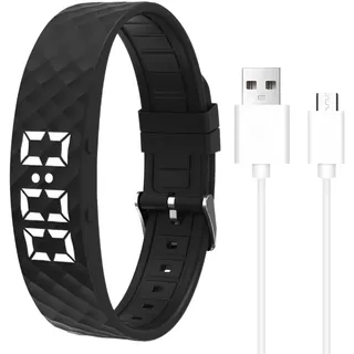 Vespire Wecker Armband Vibrationswecker Armband Schlafphasen-Wecker Smartes Vibrationsarmband mit Schrittzähler und Gesundheitsmonitor wasserdicht, Silikonband, hypoallergen