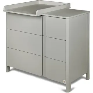 FURNLUX Wickeltisch Classic Grau 105cm / Hauptfarbe: Grau / Abmessungen: 105 x 91 x 54 cm - Grau