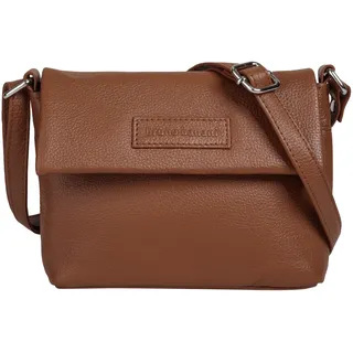 Umhängetasche BRUNO BANANI, Damen, Gr. B/H/T: 19cm x 15cm x 5cm onesize, braun, Leder, leicht glänzend, unifarben, Taschen Umhängetasche, echt Leder