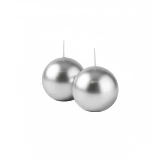 Cereria Di Giorgio risthò Kerzen Kugel 4,5 cm silber 12 Einheiten