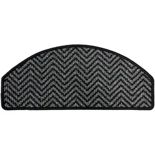 Esposa Stufenmatte , Anthrazit , Textil , meliert , halbrund , 28x65 cm , Made in Europe , für Fußbodenheizung geeignet, pflegeleicht, strapazierfähig , Teppiche und Böden, Schmutzfangmatten, Stufenmatten