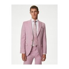 Mens M&S Collection Schmal geschnittene Anzugjacke aus Wollmischgewebe - Pink, Pink, 38-REG
