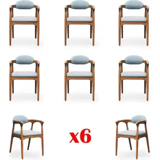 Möbel Gruppe Esszimmer Garnitur 6x Stuhl Set Stühle Lehn Essgarnitur Essgruppe