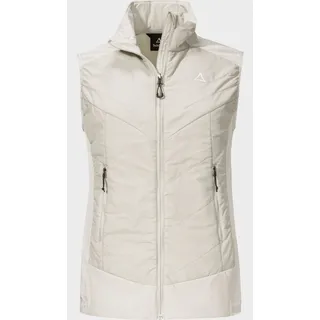 Funktionsweste SCHÖFFEL "Hybrid Vt Style Blaueis WMS", Damen, Gr. 36, beige (9040, natur), Oberstoff: 86% Nylon, 14% Elasthan. Oberstoff Vorderteil: 100% Nylon. (Coating: Polyurethan). Futter: 100% Polyester. Wattierung: 100% Polyester, ohne Ausschnitt, Westen Funktionsweste