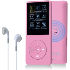 COVVY 8GB Tragbare MP3 Musik Player, Support bis zu 64GB SD Speicherkarte, Lossless Sound HiFi MP3 Player, Music/Video/Sprachaufnahme/FM Radio/E-Book Reader/Fotobetrachter(8G, Rosa)