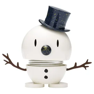Hoptimist - Skandinavisches Design - Weihnachtsfigur - Snowman - Höhe 8 cm - White/Blue - Geschenkidee