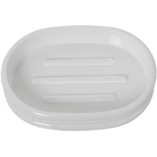 DRW Seifenschale für Badezimmer, Acryl, weiß, 2 x 12 x 9 cm