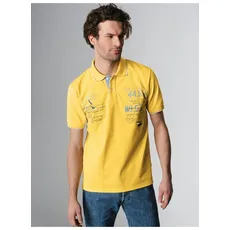Bild von Poloshirt TRIGEMA "TRIGEMA mit maritimem Printmotiv" Gr. M, gelb (hellgelb) Herren Shirts Kurzarm