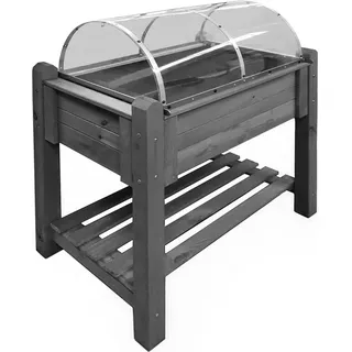 Hochbeet BASIC mit Abdeckung aus Kiefernholz grau 89,5x59x84,5cm - Grau